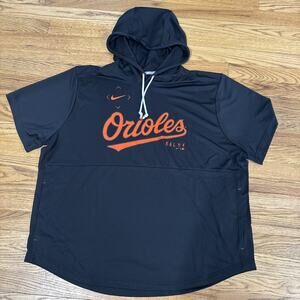Baltimore Orioles Nike Men’s Short Sleeve Pullover Hoodie Sz XXL Lightweight
